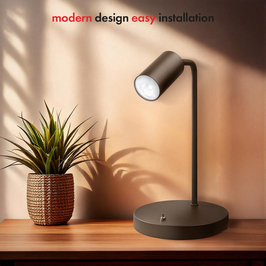 Candeeiro de mesa Maclean MCE370 B GU10, Spot, redondo, GU10, com interruptor, preto