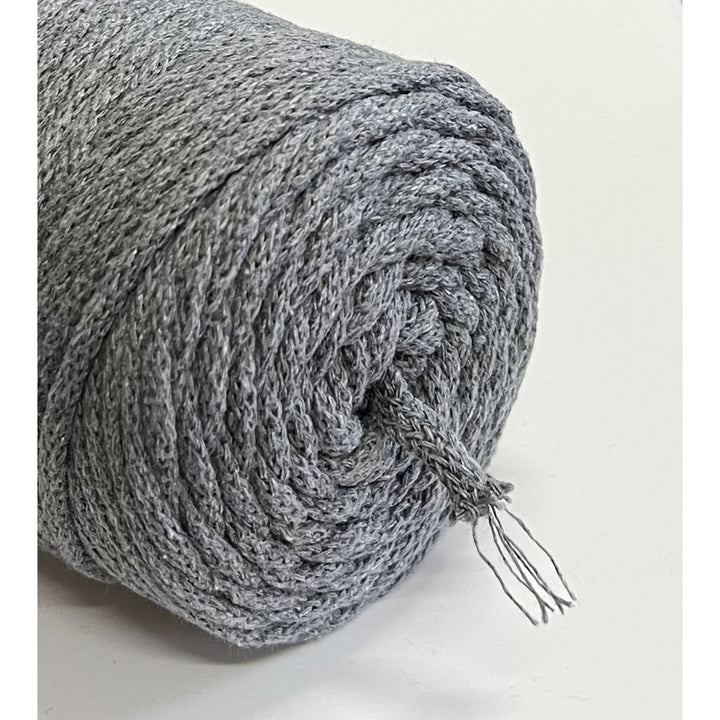 Cordão de algodão ColiNea com núcleo de algodão, entrançado, 5 mm, 100 m, cinzento-escuro