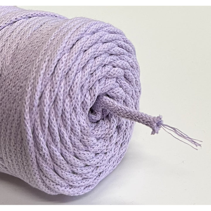 Cordão de algodão ColiNea com núcleo de algodão, entrançado, 5 mm, 100 m, lilás