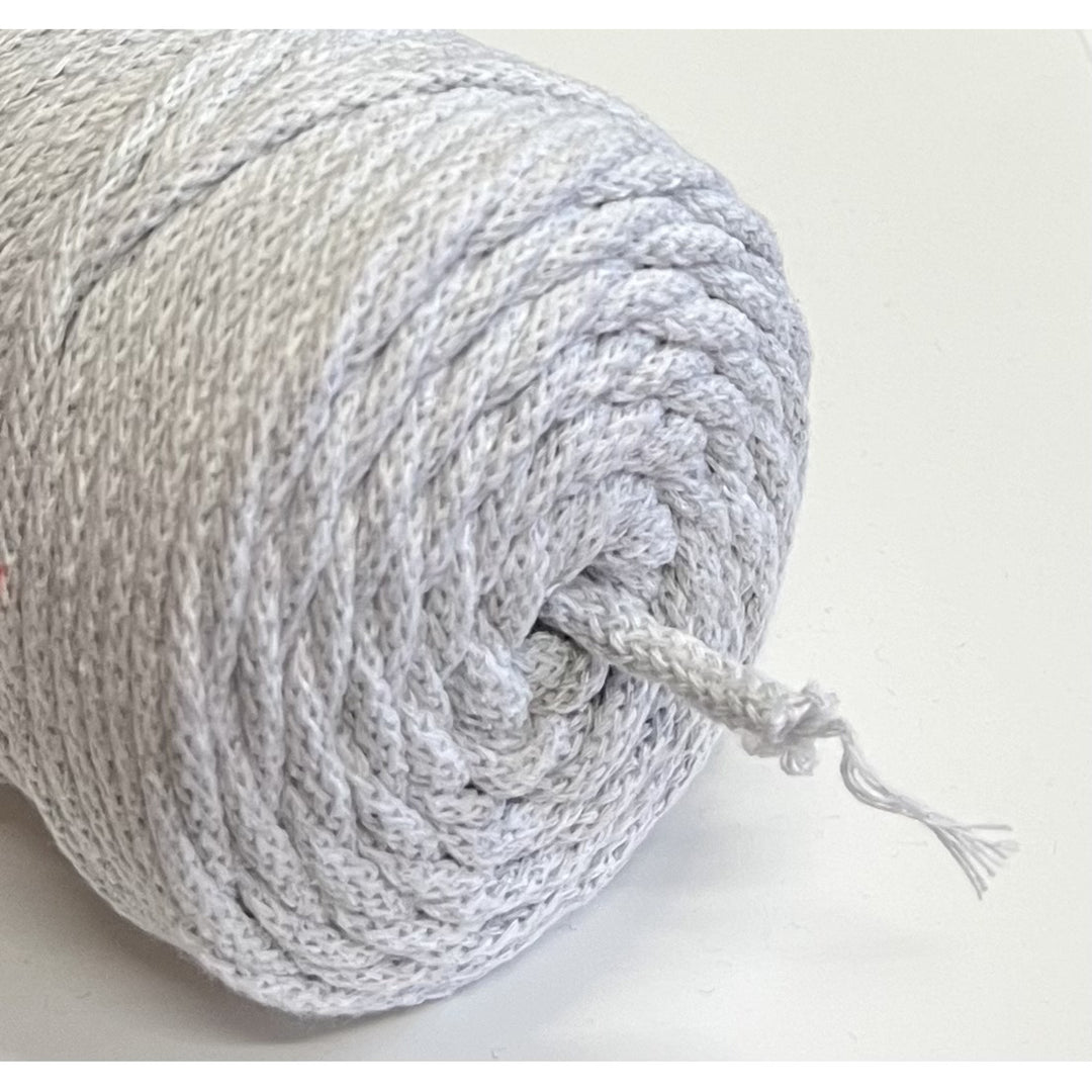 Cordão de algodão ColiNea com núcleo de algodão, entrançado, 5 mm, 200 m, cinzento claro