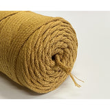 Cordão de algodão ColiNea com núcleo de algodão, entrançado, 5 mm, 200 m, cor mostarda