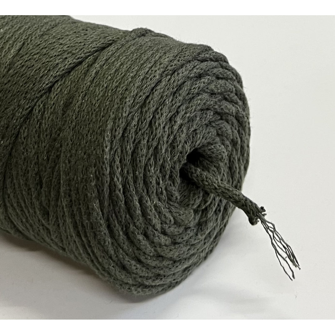 Cordão de algodão ColiNea com núcleo de algodão, entrançado, 5 mm, 200 m, caqui