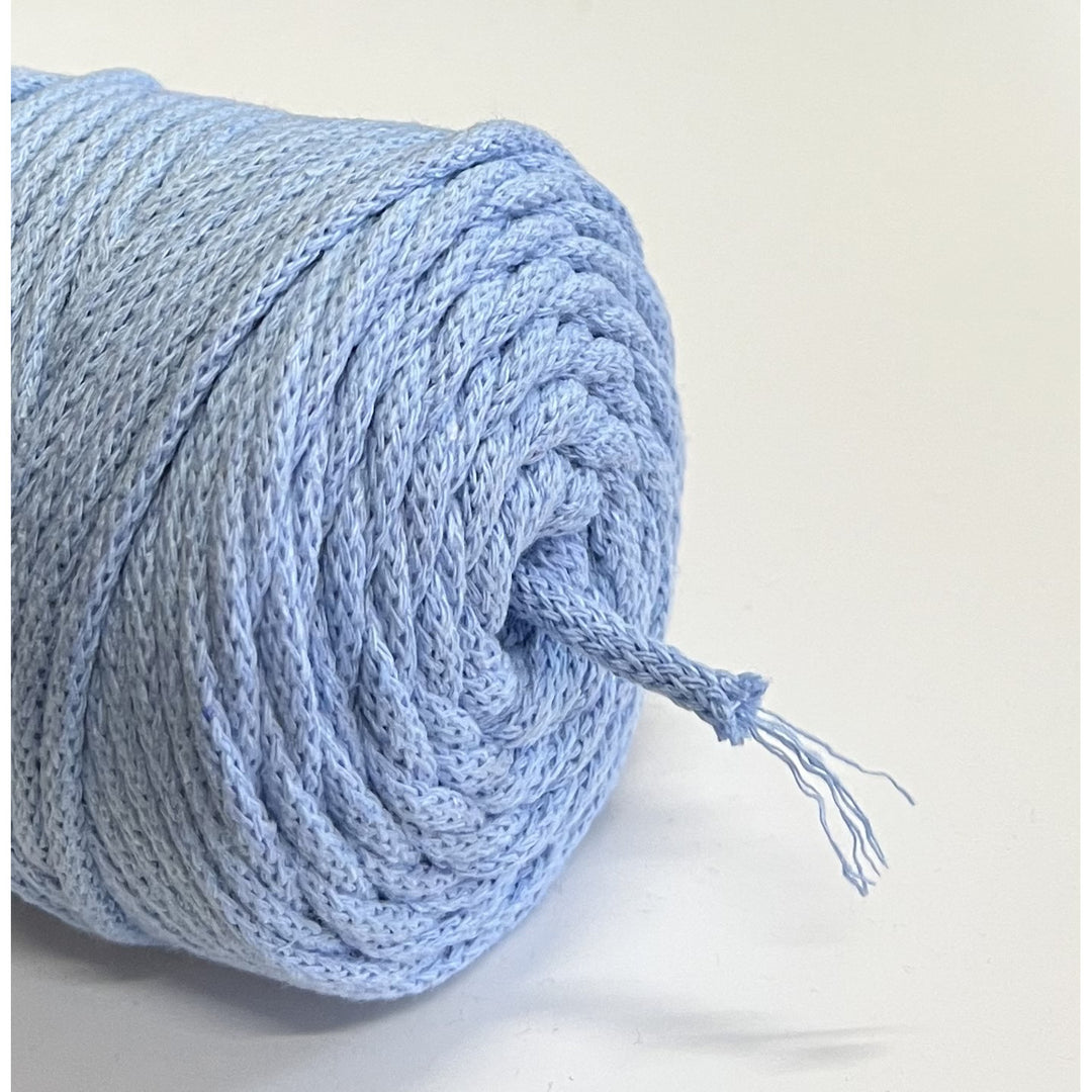 Cordão de algodão ColiNea com núcleo de algodão, entrançado, 3 mm, 100 m, azul