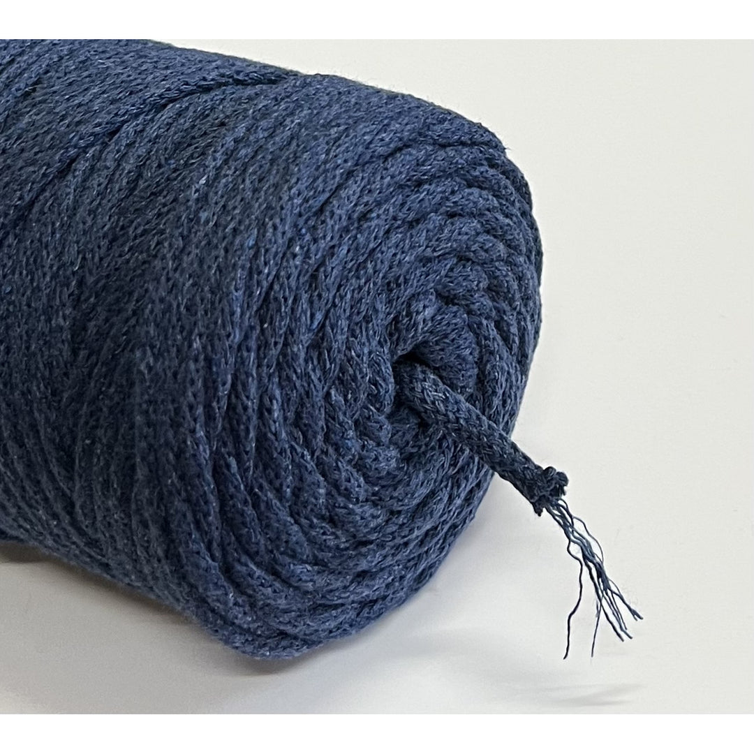 Cordão de algodão ColiNea com núcleo de algodão, entrançado, 3 mm, 100 m, cor de ganga