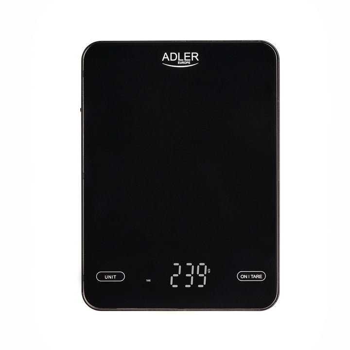 Báscula de cocina, Adler, negra, 10 kg, recargable por USB, AD 3177
