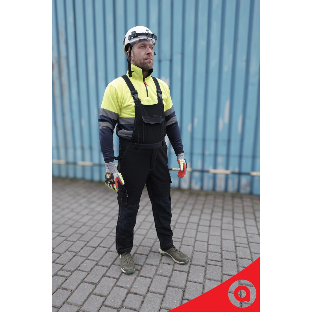 Macacão de trabalho Avacore Avaflex com bolsos, elástico, cordura, preto/azul-marinho, tamanho 56