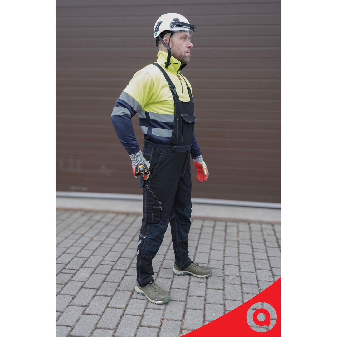 Macacão de trabalho Avacore Avaflex com bolsos, elástico, cordura, preto/azul-marinho, tamanho 56