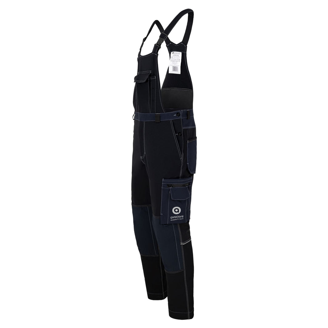 Macacão de trabalho Avacore Avaflex com bolsos, elástico, cordura, preto/azul-marinho, tamanho 62