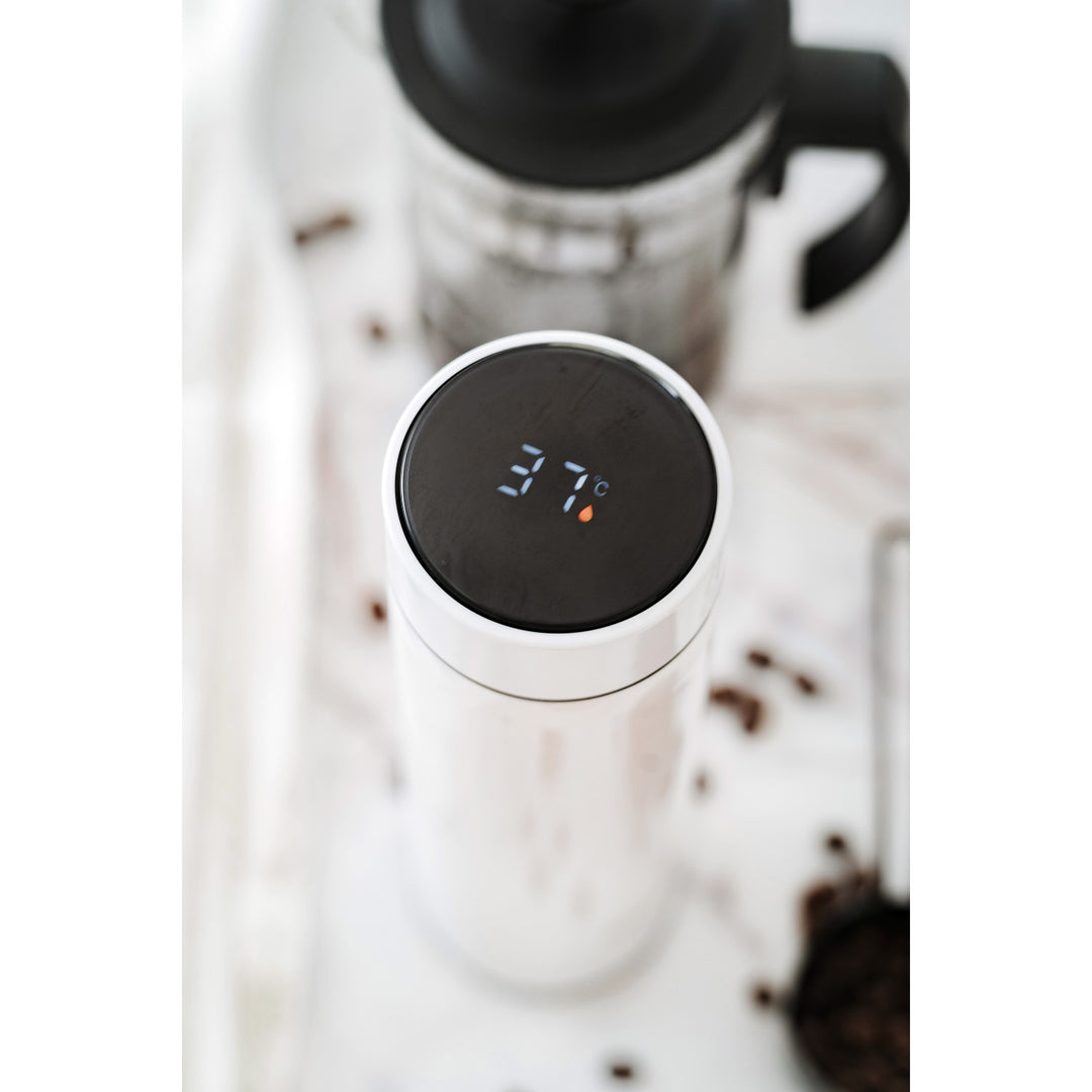 Termo Adler, pantalla táctil LED, capacidad 473 ml, color blanco, AD 4506
