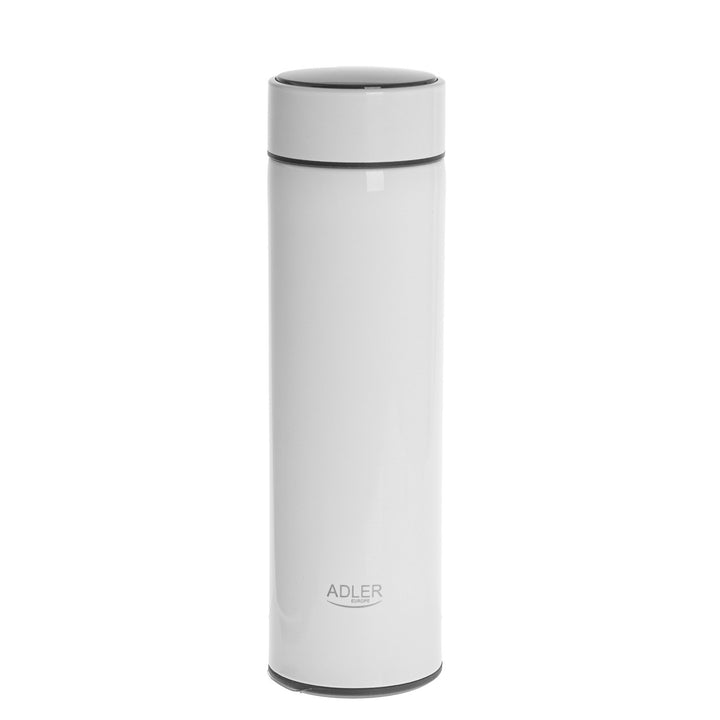 Termo Adler, pantalla táctil LED, capacidad 473 ml, color blanco, AD 4506