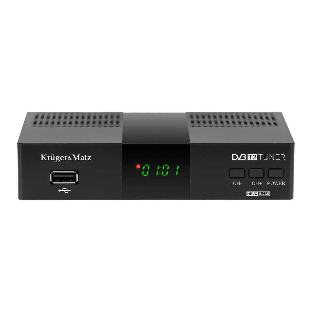 Sintonizador y descodificador DVB-T2 KM0550D H.265 HEVC EPG PVR Timeshift Kruger&Matz