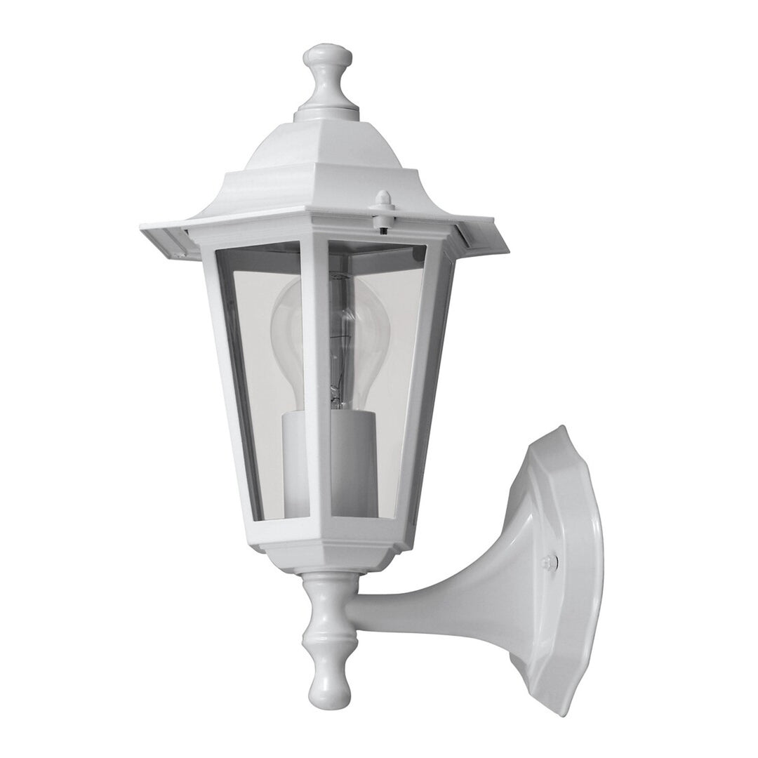 Aplique de parede Rabalux para exterior, IP43, E27, máx. 60 W, cor branca, Velence
