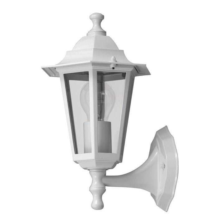 Aplique de parede Rabalux para exterior, IP43, E27, máx. 60 W, cor branca, Velence