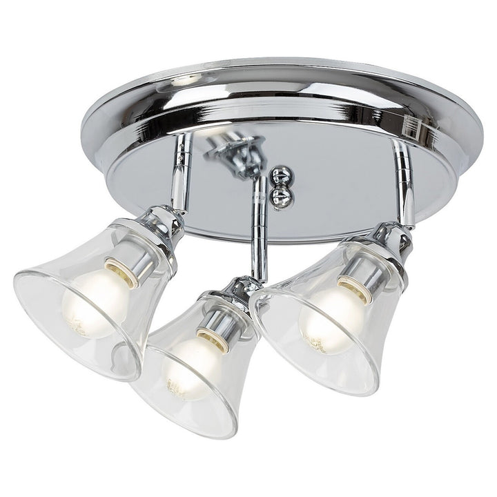 Luminária de teto Rabalux Antoine com 3 dimmers, adequada para casas de banho, IP44, 3 tomadas E14, máx. 40 W, cromada