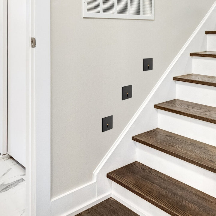 Candeeiro de escadas Rabalux, LED 3W, branco quente, preto, Boven