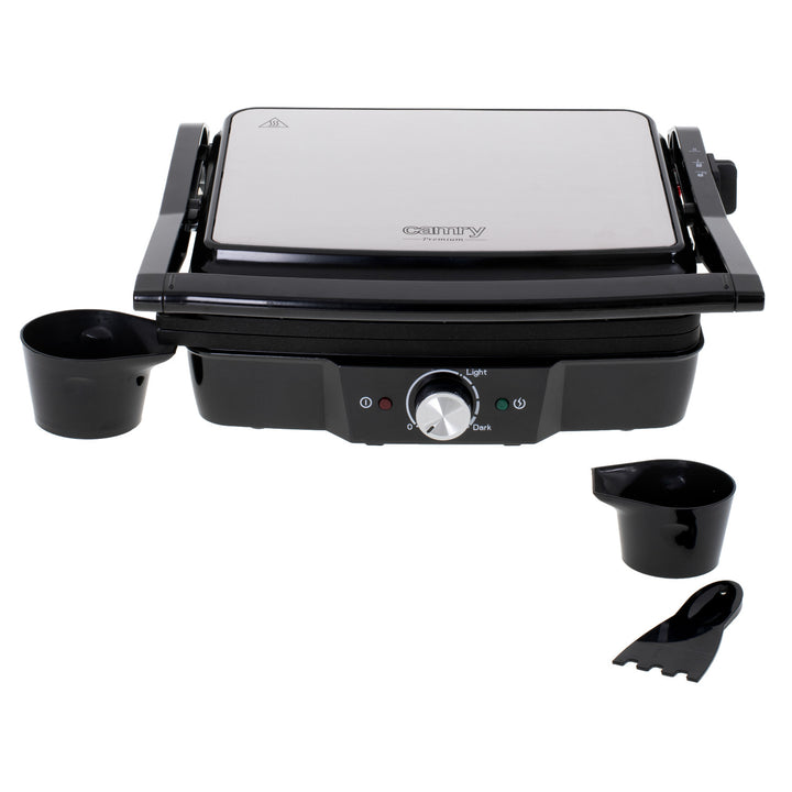 Parrilla eléctrica Camry, superficie grande de 28 x 23 cm, regulación de temperatura, potencia máxima de 2500 W, CR 3053