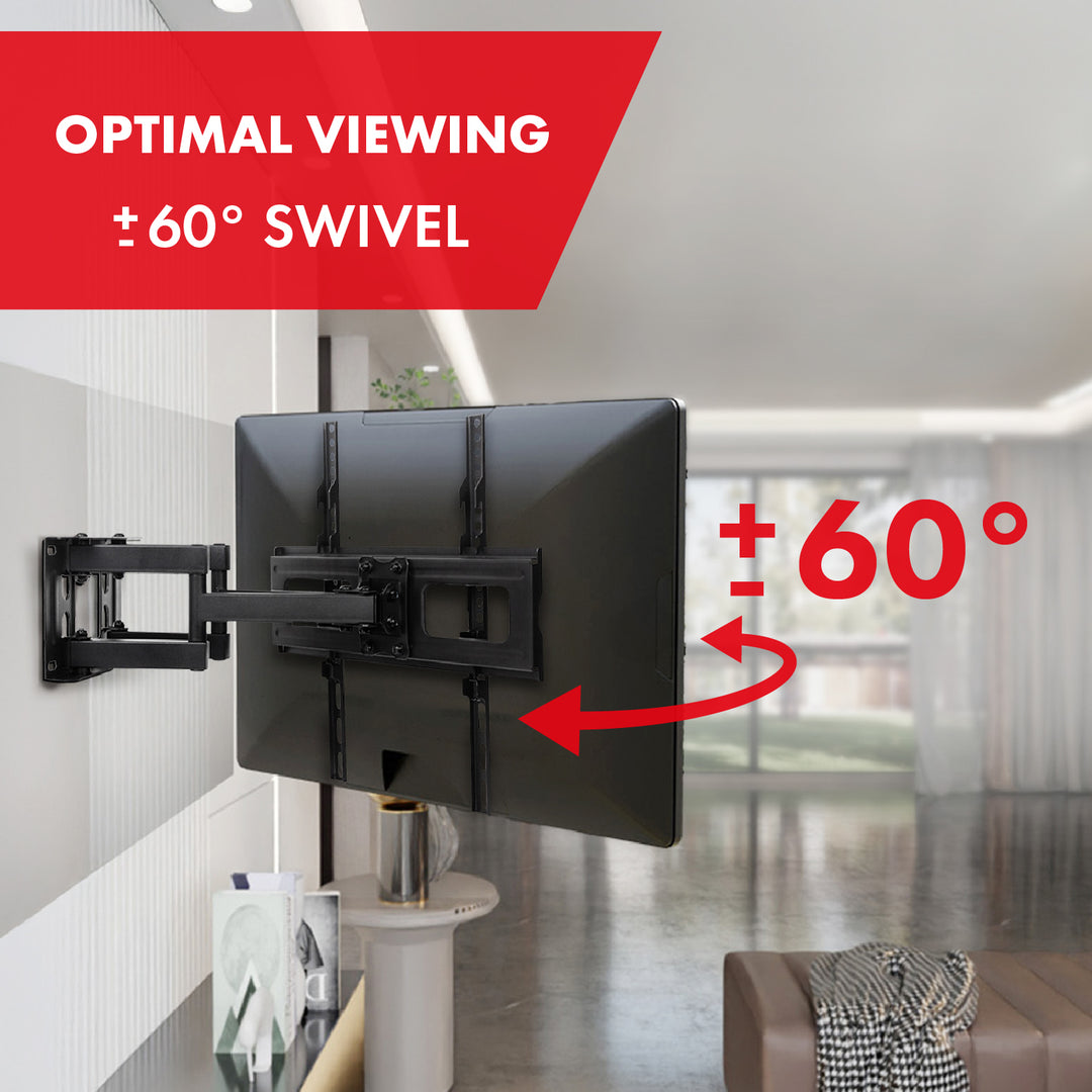 Soporte de TV Maclean, VESA máx. 400x400, 32-75", 50kg, ajuste de ángulo horizontal y vertical, perfil 80-380mm, negro, MC-788