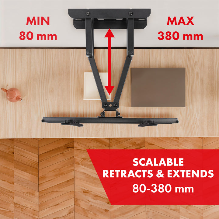 Soporte de TV Maclean, VESA máx. 400x400, 32-75", 50kg, ajuste de ángulo horizontal y vertical, perfil 80-380mm, negro, MC-788