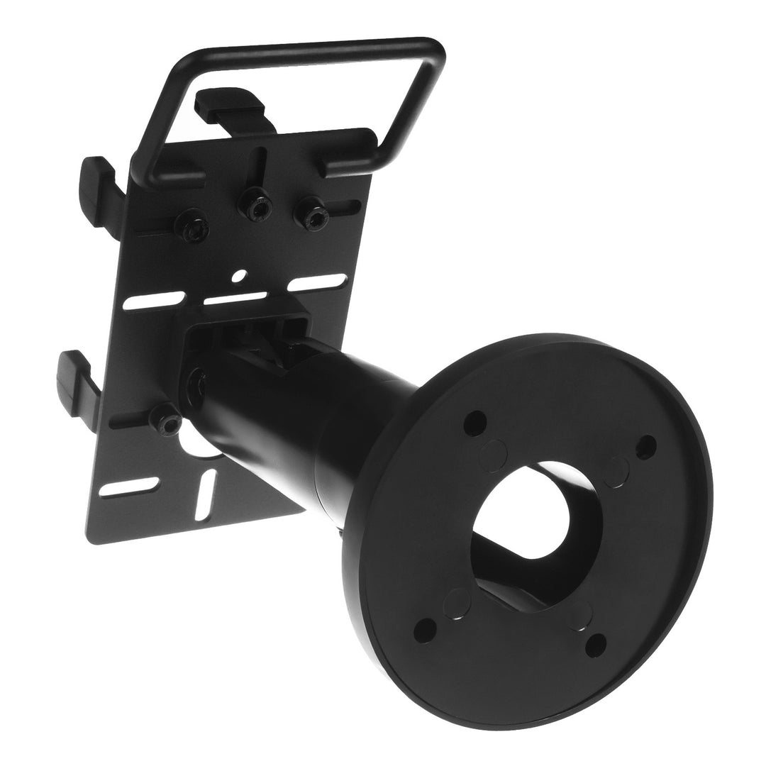 Suporte de terminal de cartão Maclean MC-818 para dispositivos POS, universal | Rotação de 270°, ajuste de inclinação de +0° a -75°, largura ajustável, gestão de cabos | Suporte de mesa para terminais EC