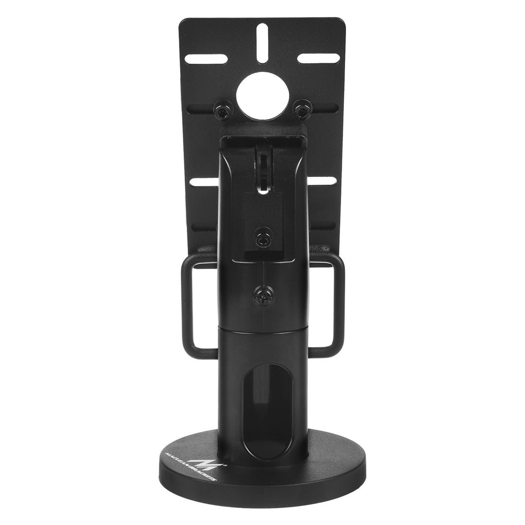 Suporte de terminal de cartão Maclean MC-818 para dispositivos POS, universal | Rotação de 270°, ajuste de inclinação de +0° a -75°, largura ajustável, gestão de cabos | Suporte de mesa para terminais EC
