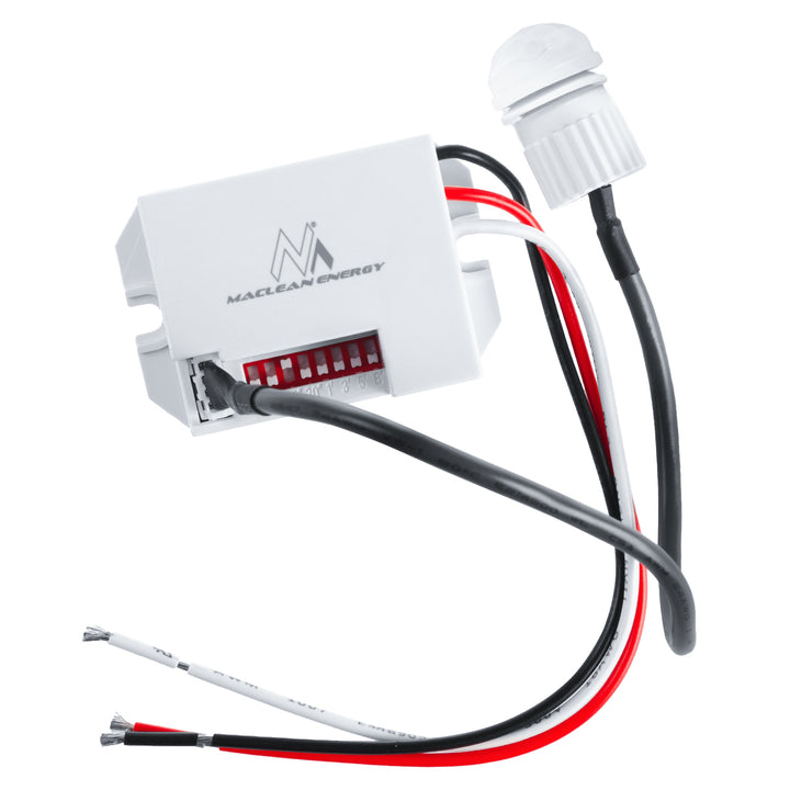 Detector de movimiento Maclean PIR, con sensor externo,12-24V CC, 360°, MCE32 V