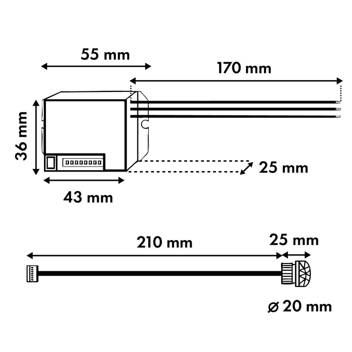 Detector de movimiento Maclean PIR, con sensor externo,12-24V CC, 360°, MCE32 V