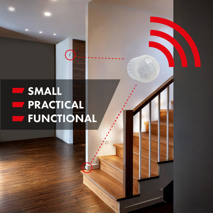Detector de movimiento Maclean PIR, con sensor externo,12-24V CC, 360°, MCE32 V