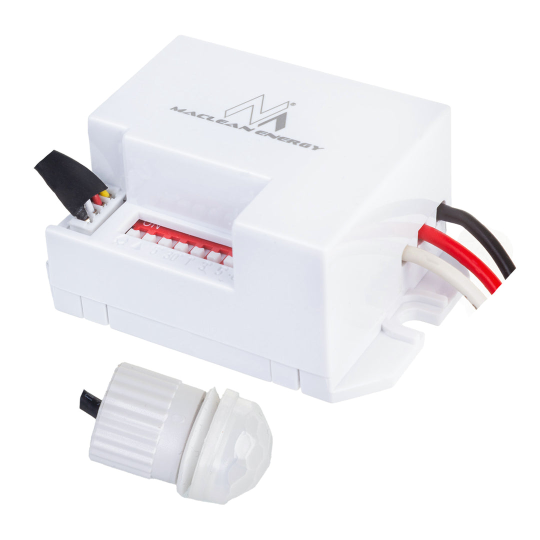 Detector de movimiento Maclean PIR, con sensor externo,12-24V CC, 360°, MCE32 V