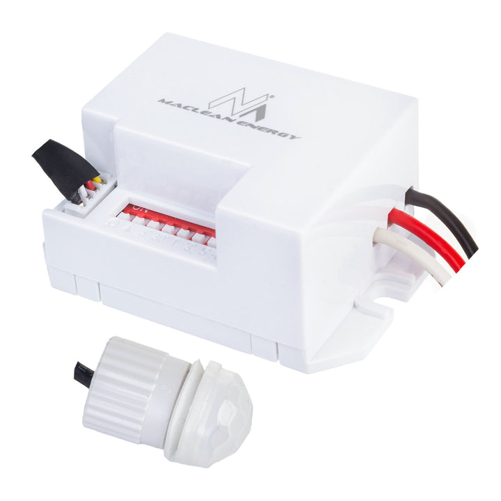 Detector de movimiento Maclean PIR, con sensor externo,12-24V CC, 360°, MCE32 V