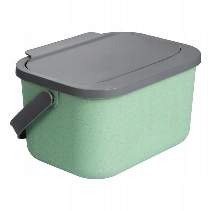 Contentor para resíduos biológicos Practic de 4,5 litros, verde com tampa cinzenta, Mini Bini