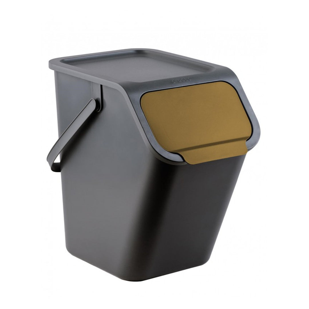 Papeleiras práticas 4x25L, conjunto de contentores para segregação de resíduos, pretos, Bini 10100577