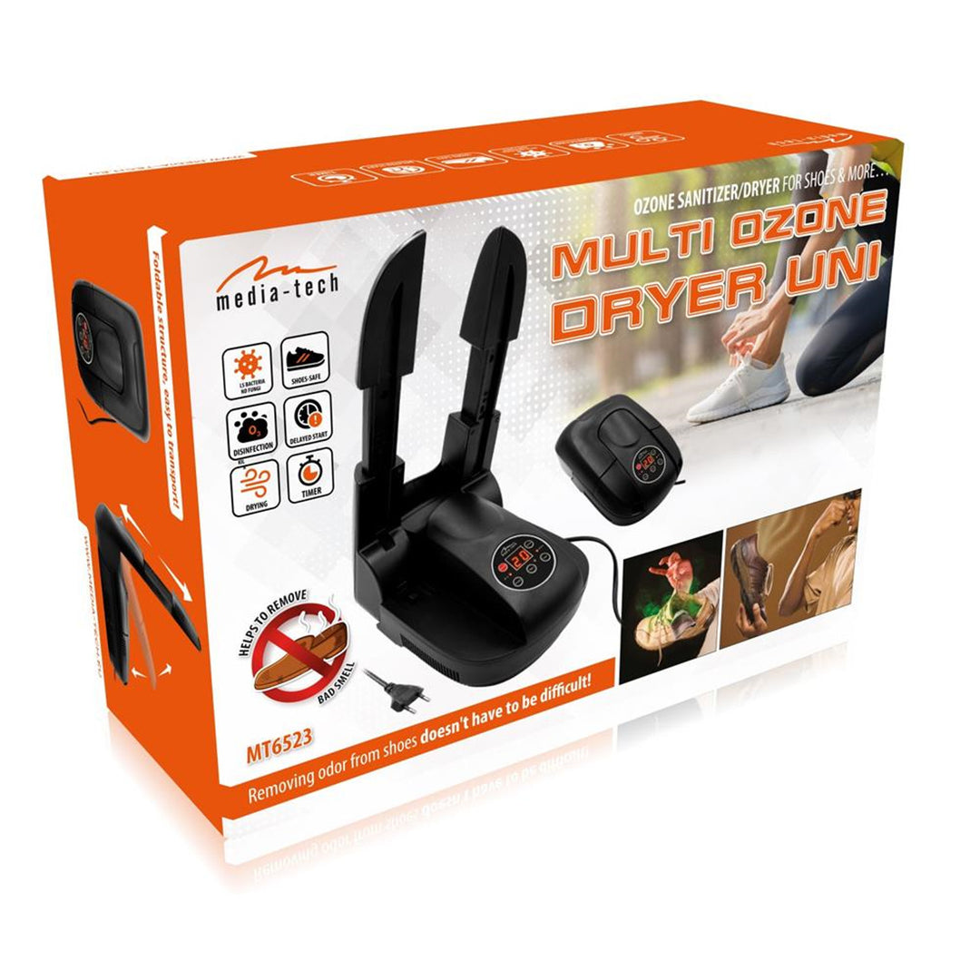Media-Tech MT6523 Secador de zapatos, desinfección por ozono, temporizador, panel de control con pantalla y botones, secador para zapatos, guantes, gorras, cascos, etc.