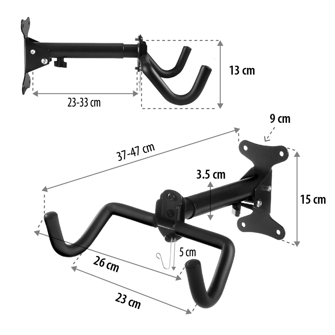 Maclean MC-484 Soporte de pared para bicicletas, horizontal, acero, carga máx. 30 kg