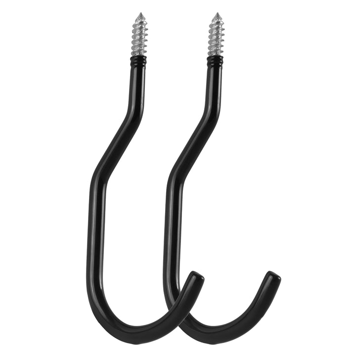 Conjunto de 2 ganchos de teto Maclean MC-485 para escadas, bicicletas e mangueiras de jardim, aço, carga máxima de 10 kg/pega
