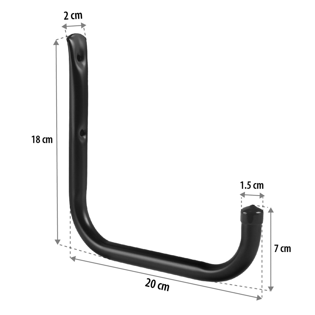 Maclean MC-487 Juego de 2 soportes de pared, para neumáticos, ruedas, escalera, bicicleta, acero, carga máx. 22kg/soporte