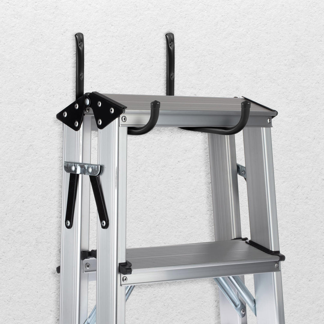 Maclean MC-487 Juego de 2 soportes de pared, para neumáticos, ruedas, escalera, bicicleta, acero, carga máx. 22kg/soporte