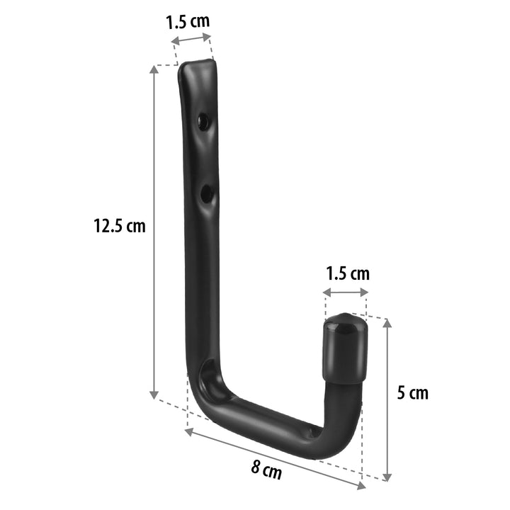 Conjunto de 2 suportes de parede Maclean MC-489 para pneus, rodas, escadas e bicicletas, aço, carga máxima de 22 kg/suporte