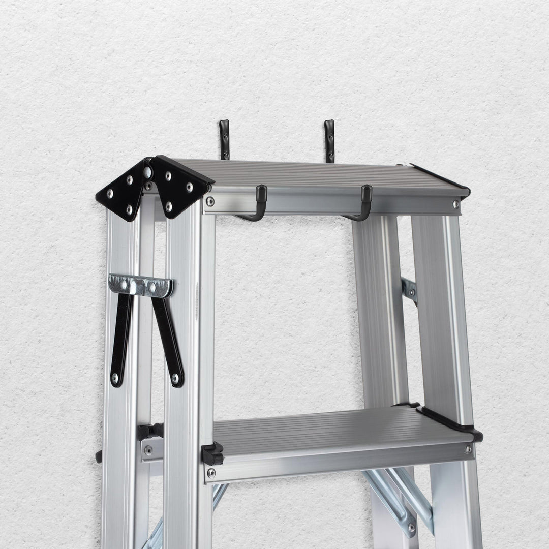 Conjunto de 2 suportes de parede Maclean MC-489 para pneus, rodas, escadas e bicicletas, aço, carga máxima de 22 kg/suporte