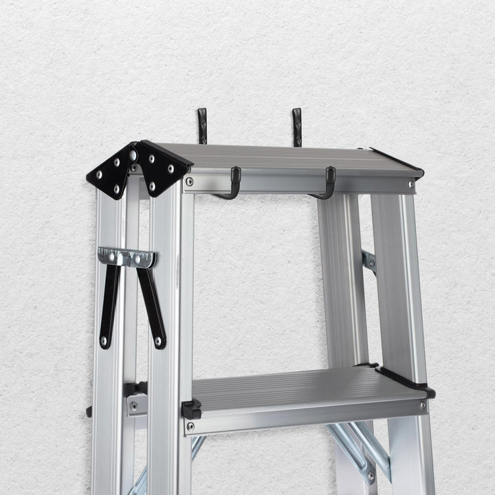 Conjunto de 2 suportes de parede Maclean MC-489 para pneus, rodas, escadas e bicicletas, aço, carga máxima de 22 kg/suporte