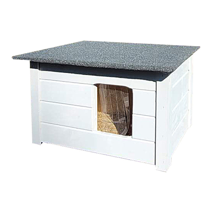 Casa isolada para cães e gatos Woodok, madeira de abeto, cinzento claro