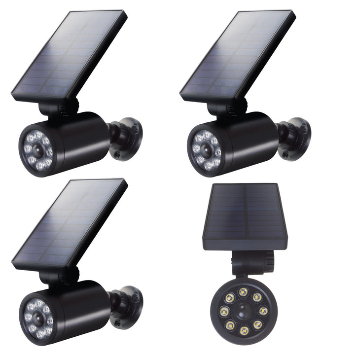 Câmara solar fictícia, LED intermitente, sensor de movimento, iluminação LED, autocolante grátis, SOL1801S, 4 peças
