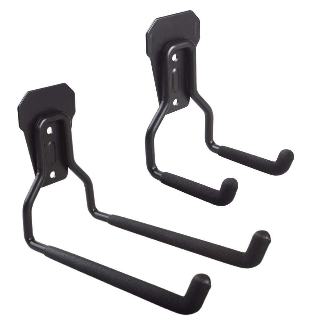Maclean MC-439 + MC440 Soporte de pared para garaje, para neumáticos, herramientas de jardín, escalera, mangueras de jardín, acero, carga máx. 35kg