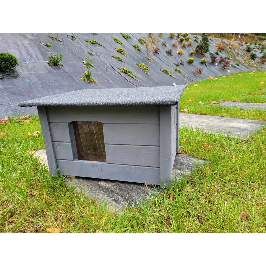 Woodok Casa aisladam Cobertizo para perros y gatos, Color gris abeto