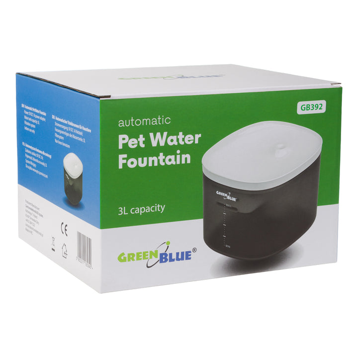 GreenBlue GB392 Bebedouro/Dispensador Automático de Água para Animais de Estimação, Capacidade de 3L, USB 5V1A + 6 Filtros de Substituição GB394