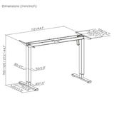Ergo Office ER-400 B Escritorio eléctrico de altura regulable, altura máx. 1160 mm, máx. - 80 kg, sin tablero, negro