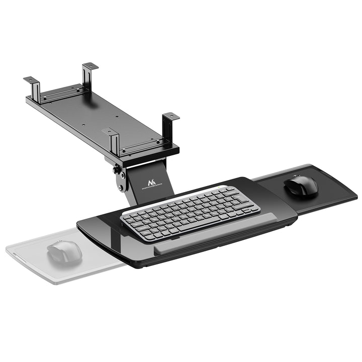 Maclean MC-156 B Soporte de teclado bajo escritorio, ajustable, máx. 5kg, negro