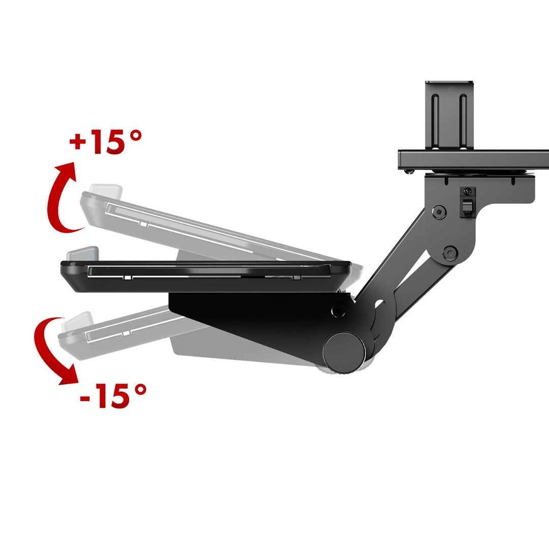 Maclean MC-156 B Soporte de teclado bajo escritorio, ajustable, máx. 5kg, negro