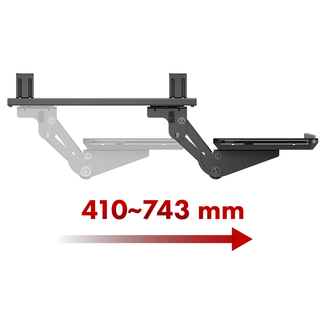 Maclean MC-156 B Soporte de teclado bajo escritorio, ajustable, máx. 5kg, negro