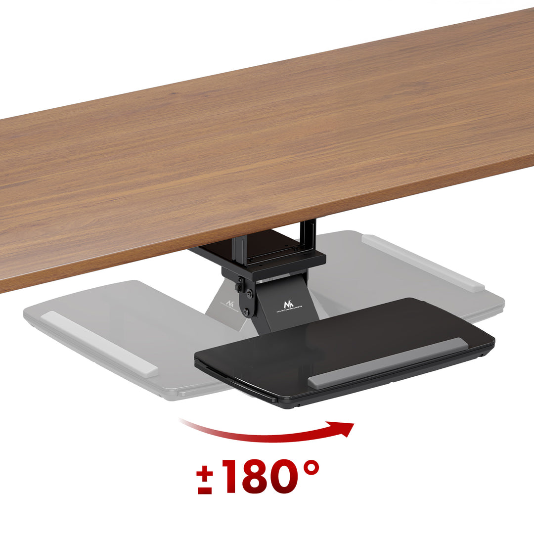 Maclean MC-156 B Soporte de teclado bajo escritorio, ajustable, máx. 5kg, negro