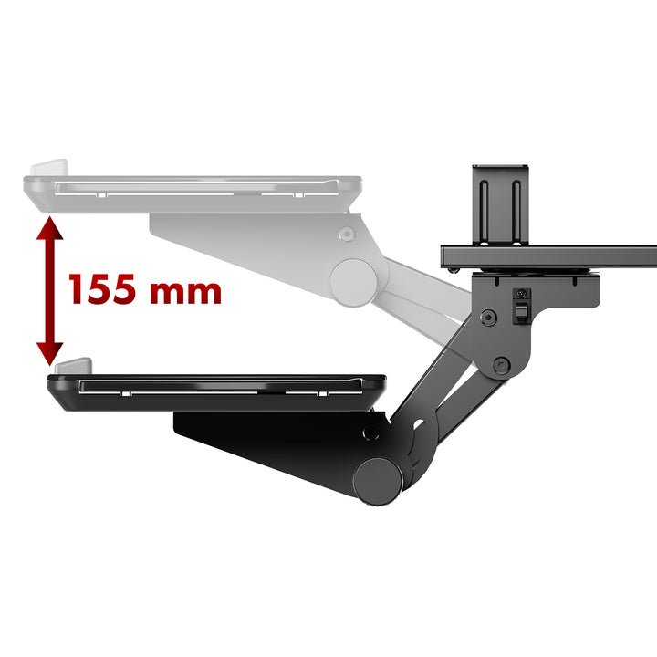 Maclean MC-156 B Soporte de teclado bajo escritorio, ajustable, máx. 5kg, negro